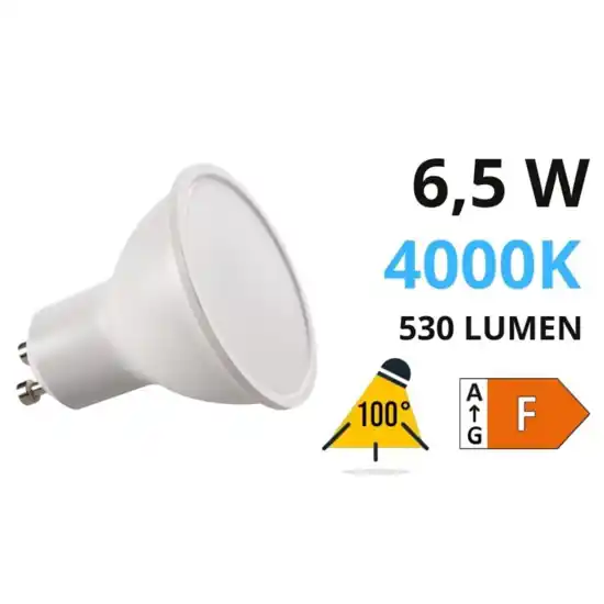 Prezzo Basso Lampadina led gu10 6,5w 4000k 530lm ottica 100 kanlux