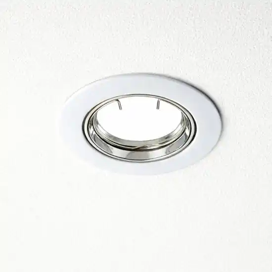 Faretto rotondo orientabile da incasso soffitto metallo bianco Ultima Occasione
