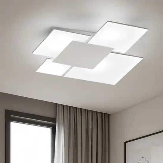 Toplight upgrade plafoniera moderna vetro grigio design quadrata Soddisfatti O Rimborsati