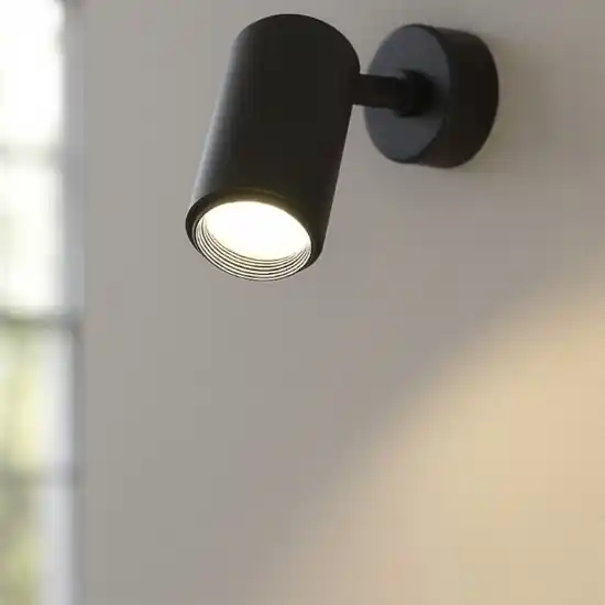 Applique moderna con spot orientabile cilindro nero Nuovo Arrivo