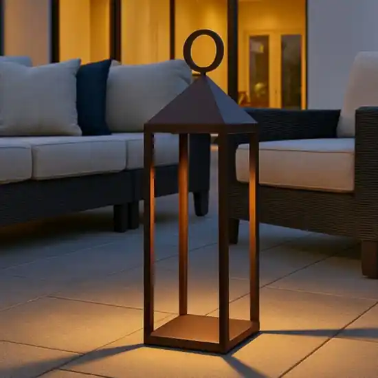 Lampada da esterno da terra portatile led corten Pagamento Sicuro