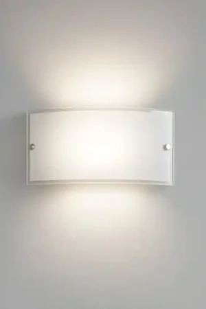 Prezzo Scontato Applique bianco vetro curvo per interno moderni