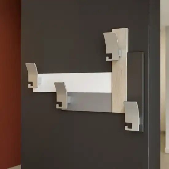 Appendiabiti da parete moderno legno rovere breeze 4 ganci Prezzo Basso