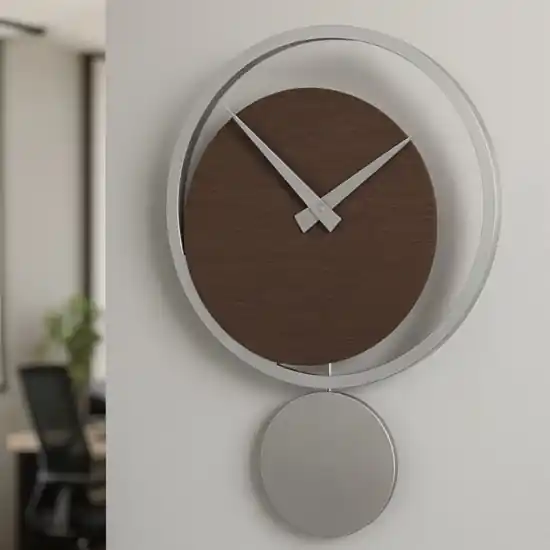 Orologio a pendolo moderno da muro rovere wenge‘ eclipse Esclusivo