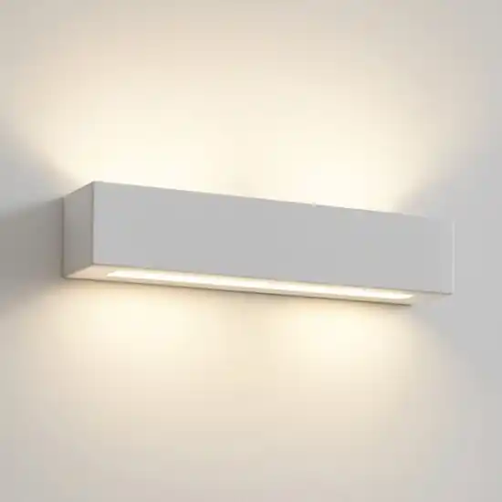 Nuova Collezione Applique di gesso ceramico bianco led 18w 3000k rettangolare