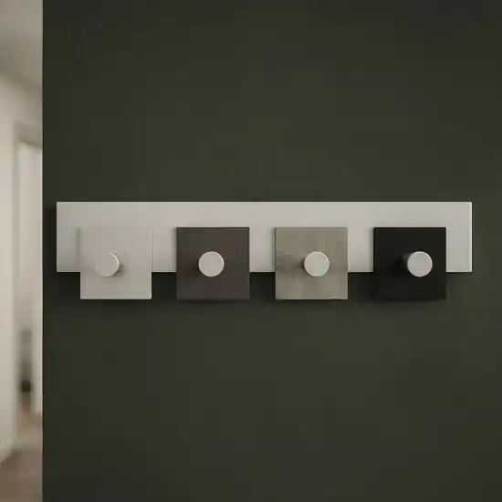 A Buon Prezzo Appendi abiti moderni da parete 4 ganci design radica grigia per ingresso