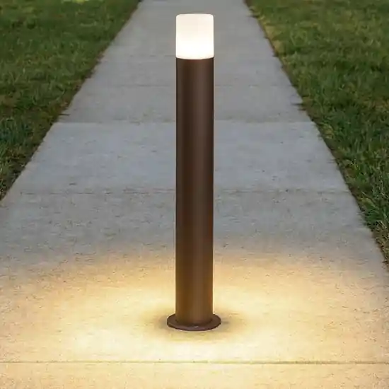 Lampione per esterni da giardino marrone cilindro corten Offerta Del Giorno