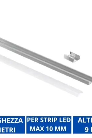 Profilo grigio 2mt per strip led max 10mm gea luce Di Tendenza