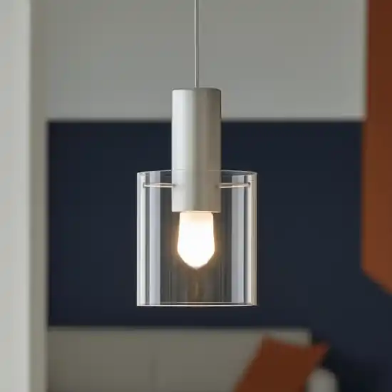 Prezzo Ridotto Lampada a sospensione hugo perenz illuminazione cilindro vetro trasparente