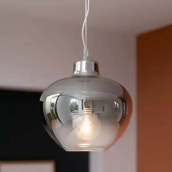 Spedito Oggi Lampada a sospensione boccia di vetro specchiato bowl perenz
