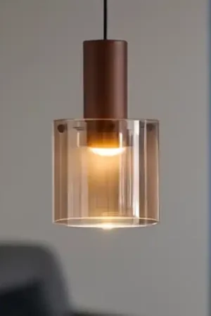 Lampada a sospensione hugo moderna vetro ambra perenz illuminazione Offerta Limitata