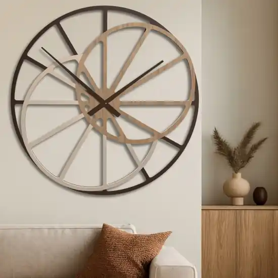 Spedizione Espresso Orologio grande da parete 95cm noce canaletto