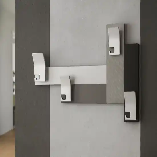 Appendipanni moderno da parete legno grigio nero design Solo Oggi