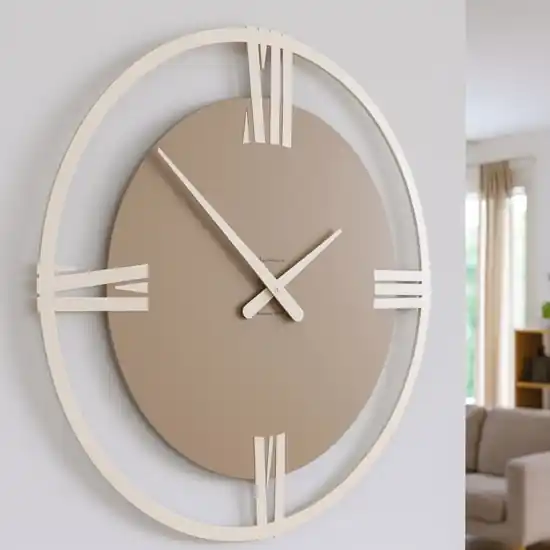 Sirio orologio da parete grande design moderno caffelatte Ordina Subito