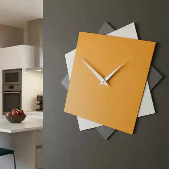 Orologio da parete 35cm design moderno melone bianco grigio Prezzo Scontato