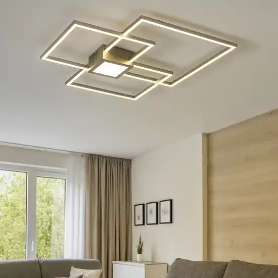 Plafoniera a led 38w 3000k dimmerabile design moderna grigio Nuova Collezione