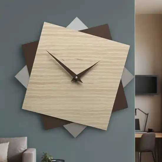 Orologio moderno a muro 35cm rovere decape‘ Ultima Occasione