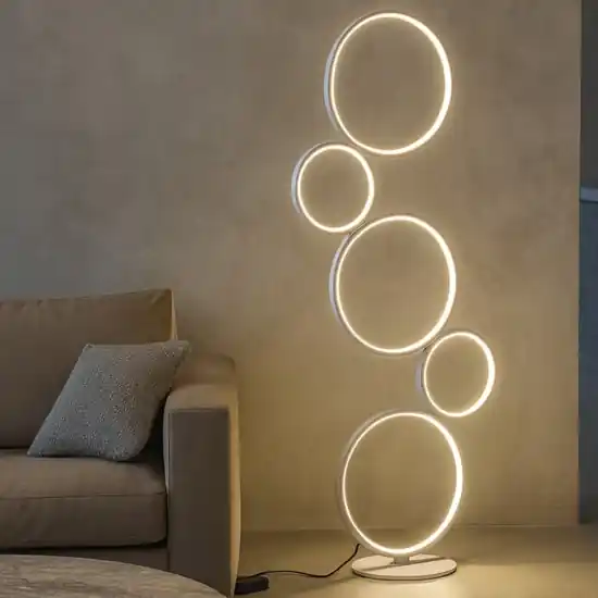 Prezzo Di Fabbrica Lampada da terra bianca led 36w 3000k design cerchi