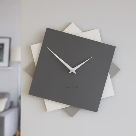 Orologio da parete 35cm grigio quarzo bianco moderno Promozione