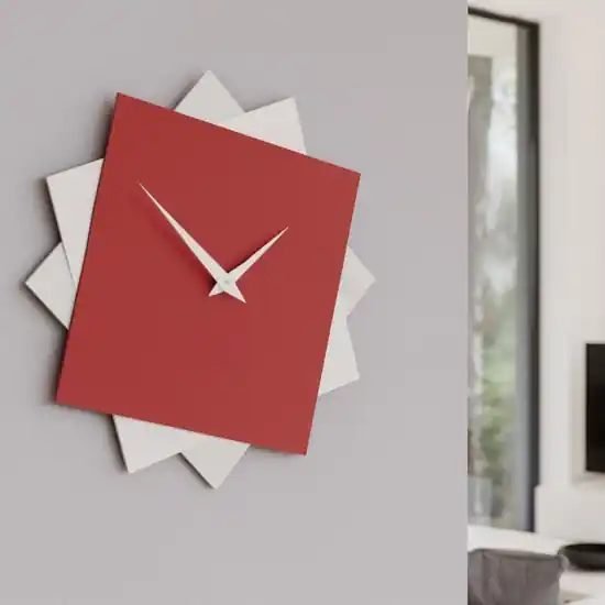Orologio moderno da parete 35cm rosso rubino bianco grigio Nuovo Arrivo