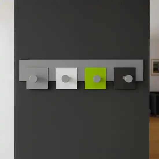 Appendiabiti a muro moderno 4 ganci verde mela bianco grigio Occasione Imperdibile