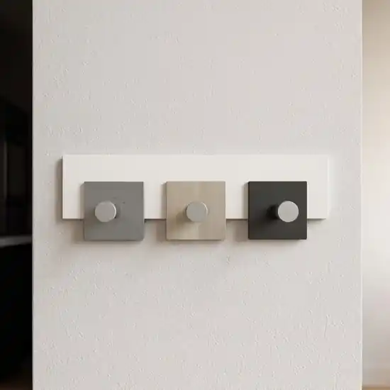 Appendiabiti moderno da parete 3 ganci rovere breeze grigio Esclusivo