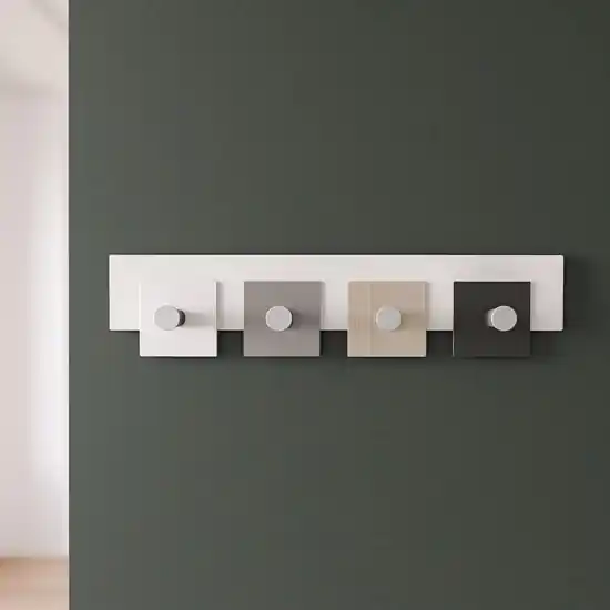 Appendiabiti moderno da muro rovere breeze bianco grigio design Offerta Limitata