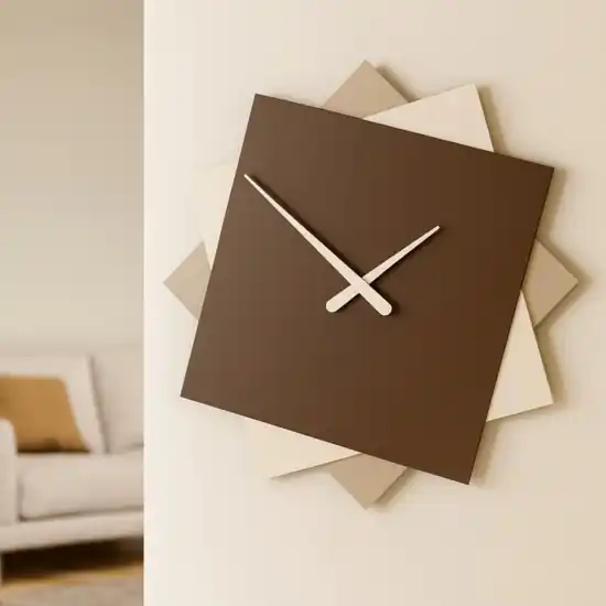 Grande orologio design da parete 60cm cioccolato Popolare