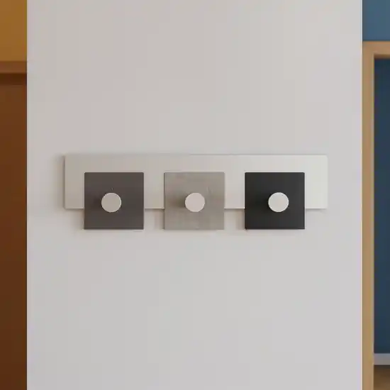 Appendiabiti da parete moderno 3 ganci appendini radica grigio nero Promozione Esclusiva
