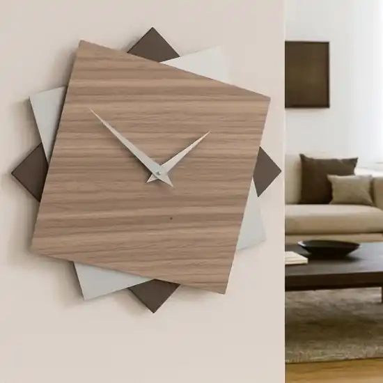Orologio a muro moderno noce canaletto Di Tendenza