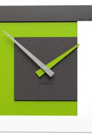 Vendita Finale Clock40 stripes orologio a parete moderno verde mela bianco grigio