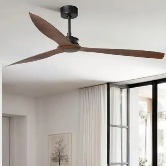 Consegna Rapida Ventilatore da soffitto 39mq pale marrone con telecomando