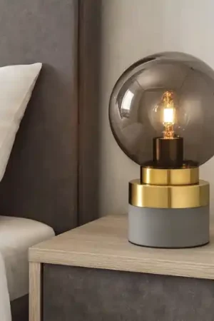Abat-jour per camera da letto grigio oro Più Venduto
