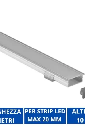 Prezzo Conveniente Gea luce profilo 2mt grigio da incasso per strip max 20mm