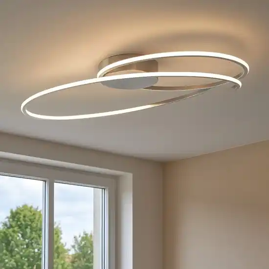 Plafoniera led design moderna ovale cromo per camera da letto Must-Have