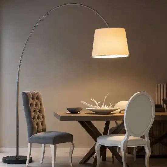 Quantità Limitata Lampada ad arco base marmo nero paralume pergamena orientabile