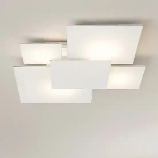 Plafoniera moderna per cucina vetro e placca bianco rettangolare Subito Disponibile