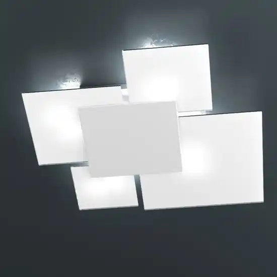 Plafoniera moderna toplight per cucina vetri bianca Prezzo Basso