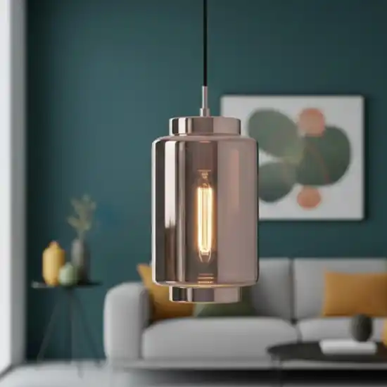 Pagamento Sicuro Lampada in vetro cilindro rame trasparente per camera da letto