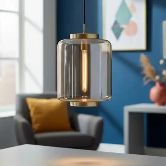 Promozione Lampada sospensione in vetro bronzo moderno
