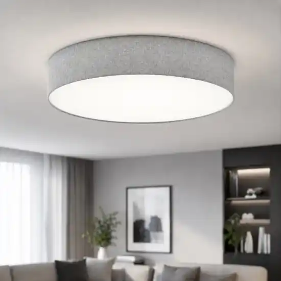 Plafoniera moderna per soggiorno tessuto grigio Offerta Limitata