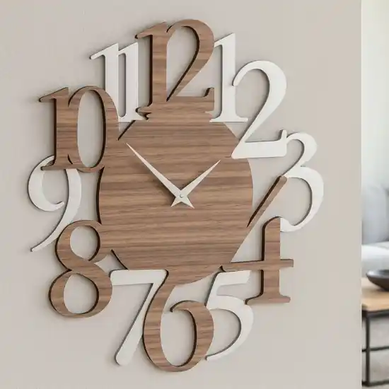 Orologio da parete numeri moderni legno noce canaletto Direttamente Dal Produttore