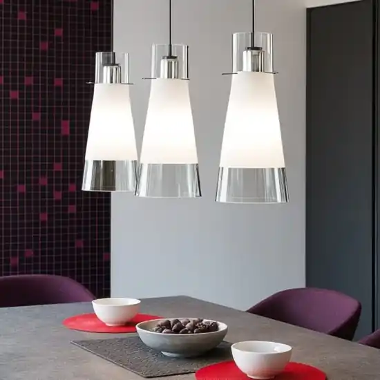 Occasione Lampadario per tavolo cucina 3 coni vetro toplight cone