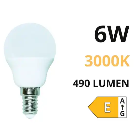 Acquista Ora Life lampadina led e14 6w 3000k 490lm minisfera ottica 270