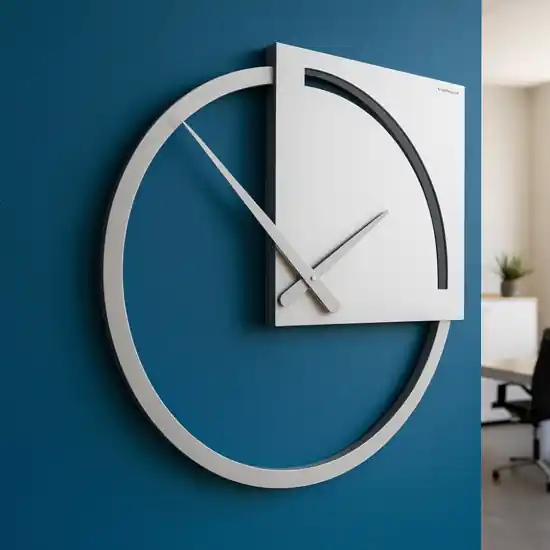 Spedito Oggi Orologio da parete moderno legno bianco grigio