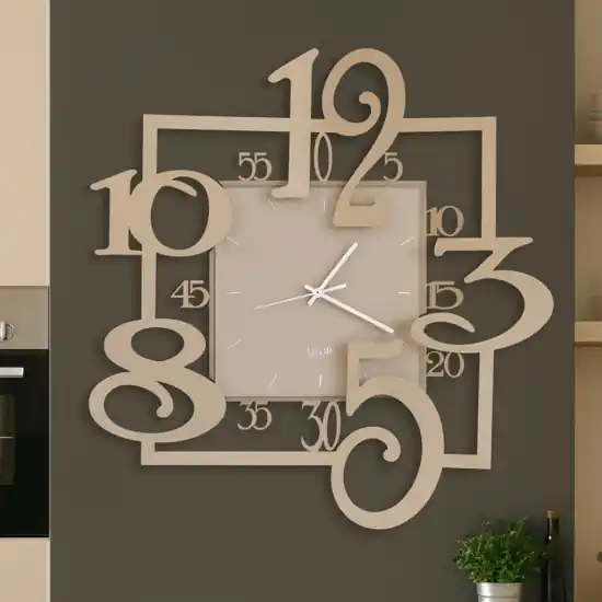 Prezzo Di Fabbrica Orologio da parete moderno design quadrato beige