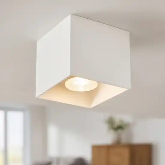 Reso Gratuito Cubo faretto quadrato da soffitto in gesso bianco