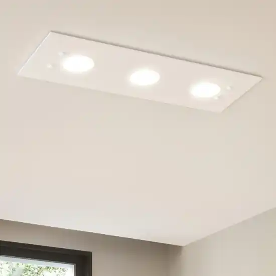 Plafoniera moderna vetro bianco top light path Pagamento Sicuro
