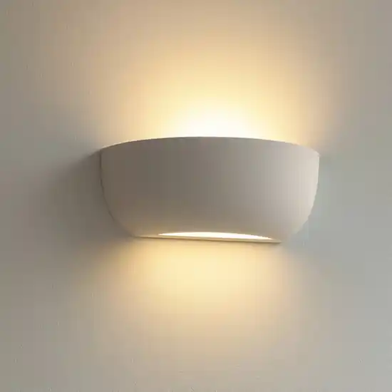 Popolare Applique gesso bianco forma mezza conca