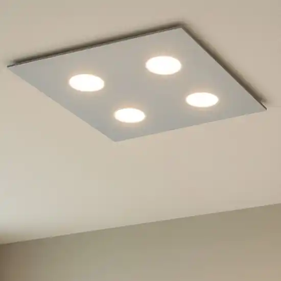 Plafoniera quadrata grigio moderna per cucina top light Miglior Prezzo